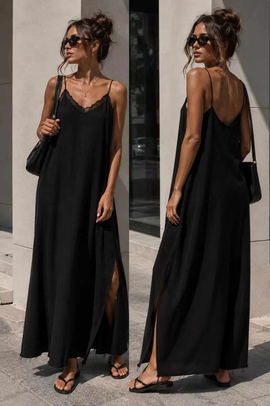 Vestido Liso con abertura Rebecca