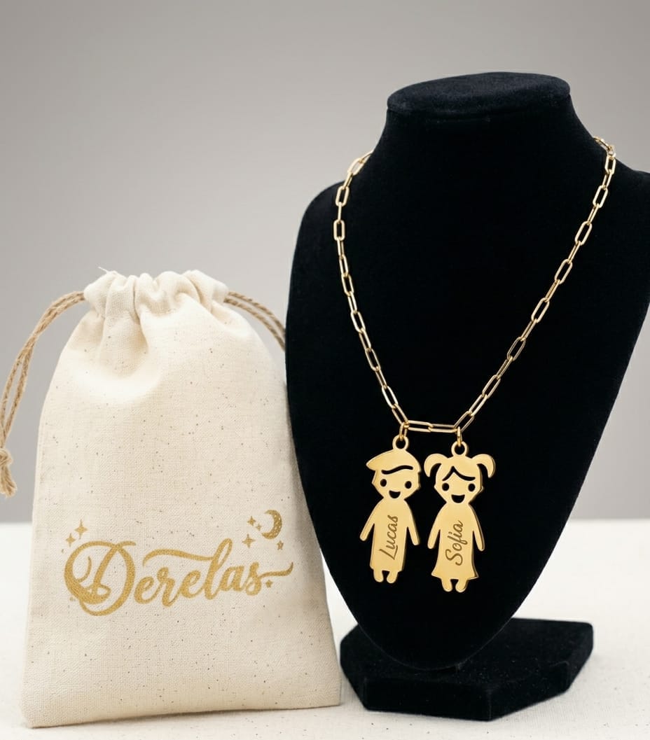 Collar con Colgantes Niño Niña Personalizado