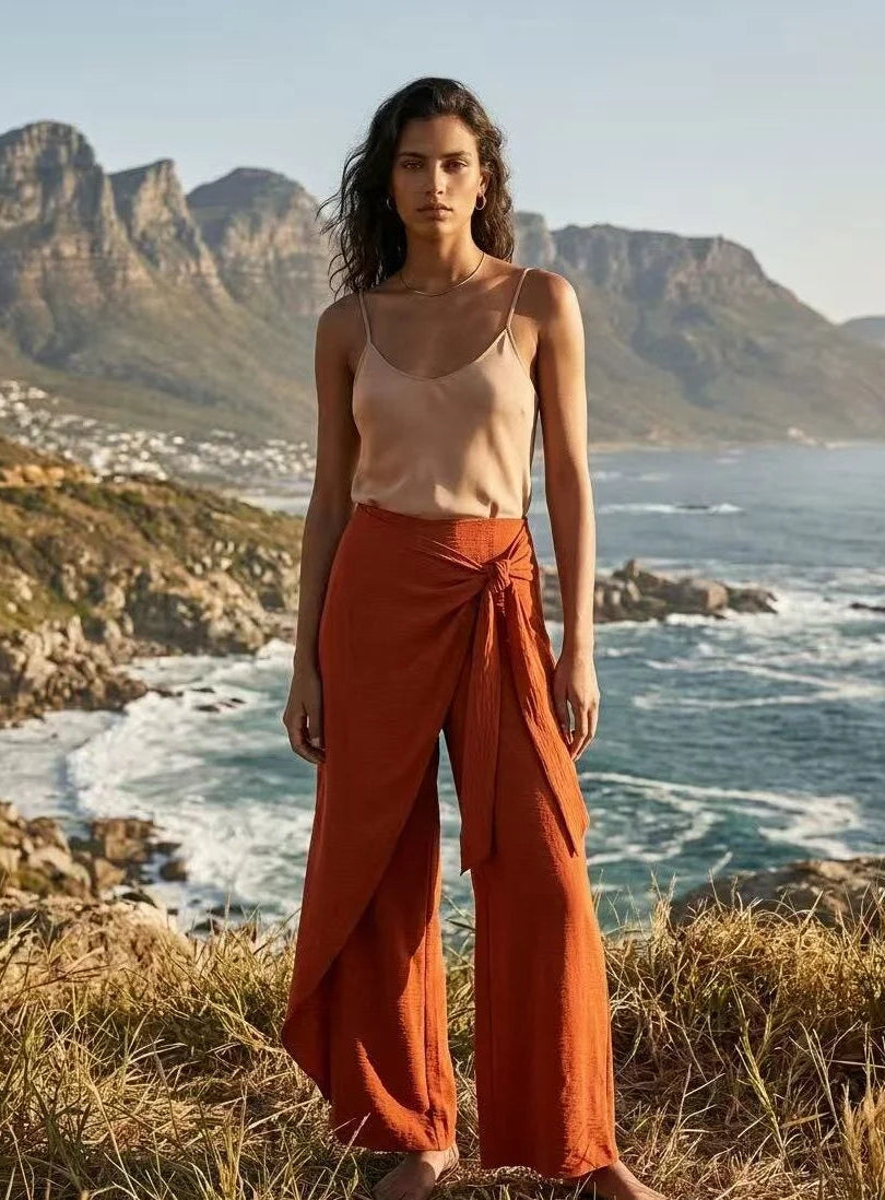 Pantalón pareo con lazo Reyna
